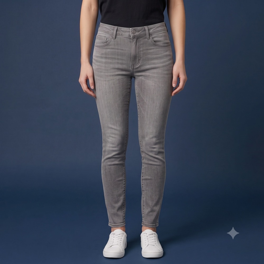 Loft The Curvy Jegging Gray Skinny Jeans Women 27 4 High Rise Sculpt Stretch EUC